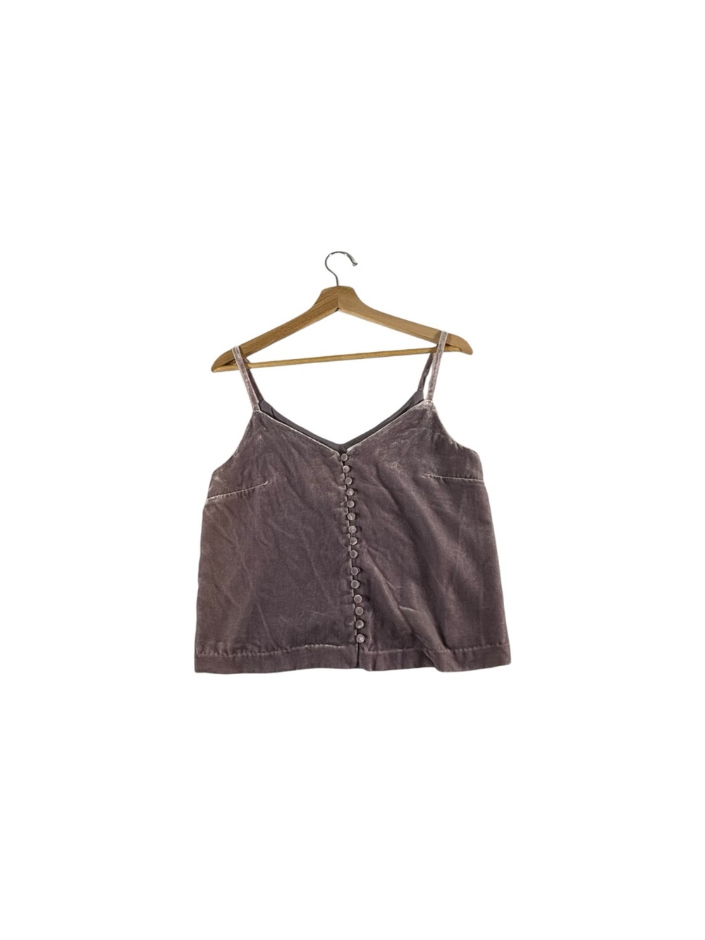 Madewell Velvet Button Front Cami Top Thistle Purple Size 0 NWT Whimsigoth